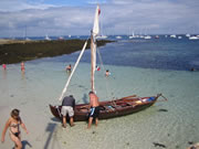 faering on beach in Brittany